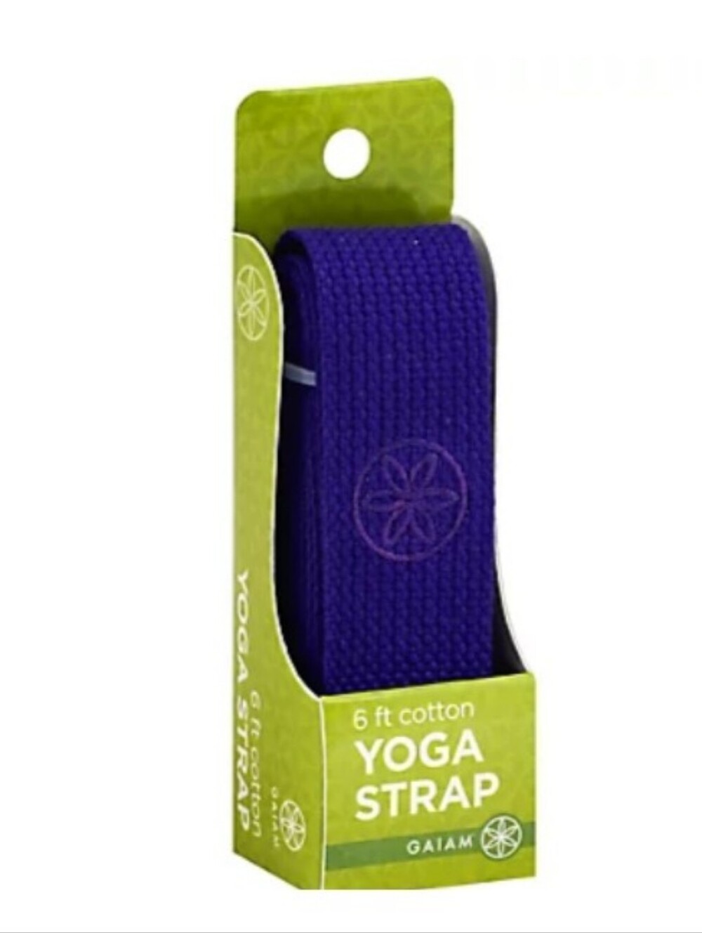 NWT GAIAM Purple Cotton Yoga Strap with Embossed Logo
